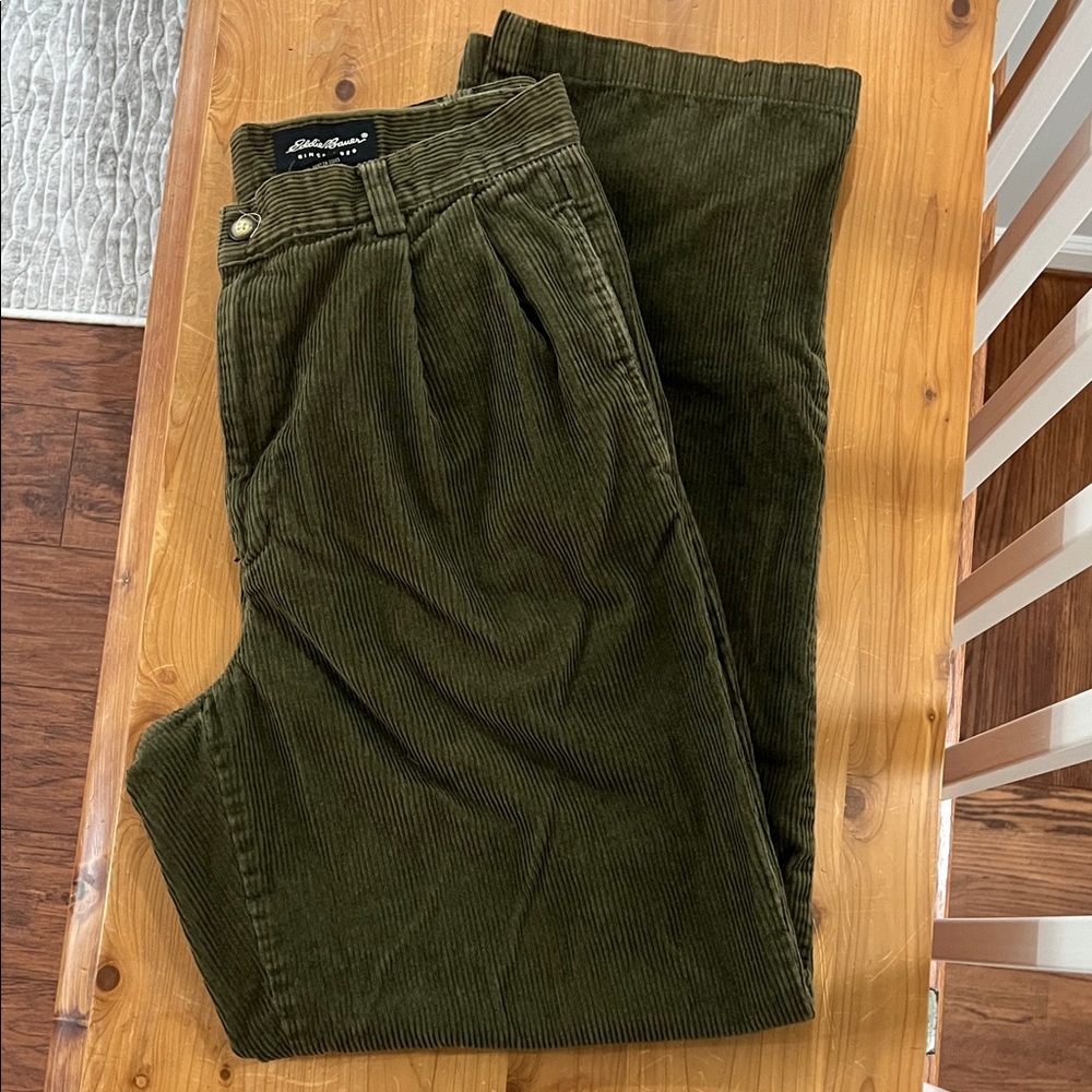 Eddie Bauer Men’s Olive Green Corduroy Pants